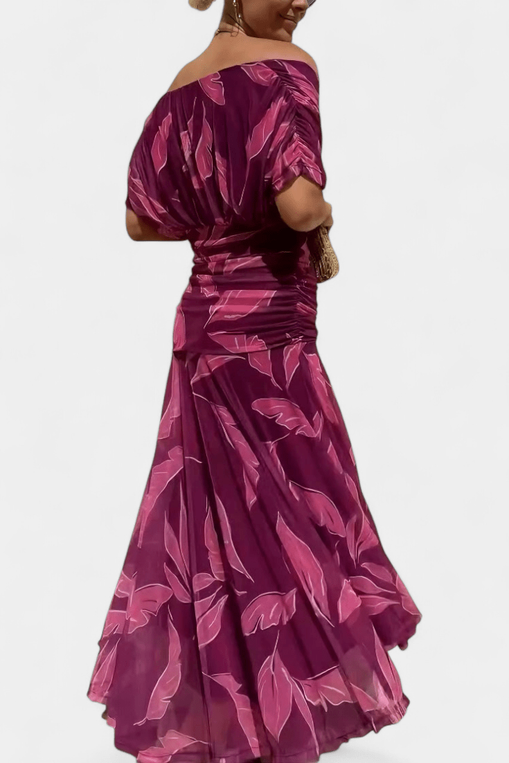 Elowen | Long floral dress with V-neck