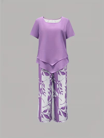 Vanessa | Leaf Print Two Piece Set