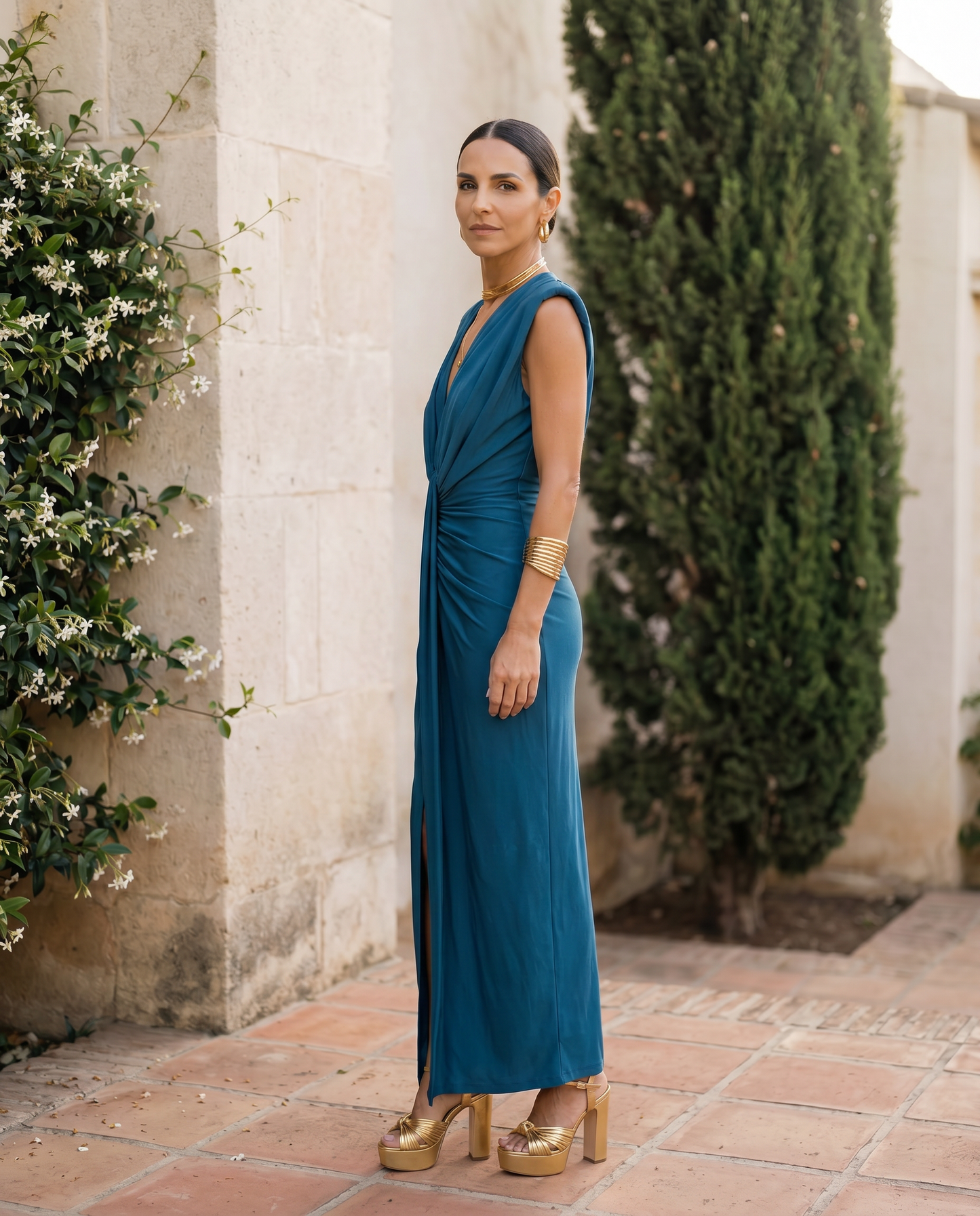 Olivia | Casual Draped Evening Dress