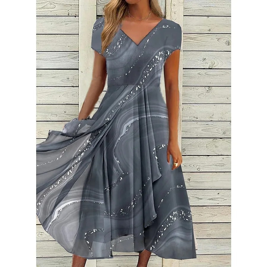 Josephine™  | Elegant V-Neck Midi Dress