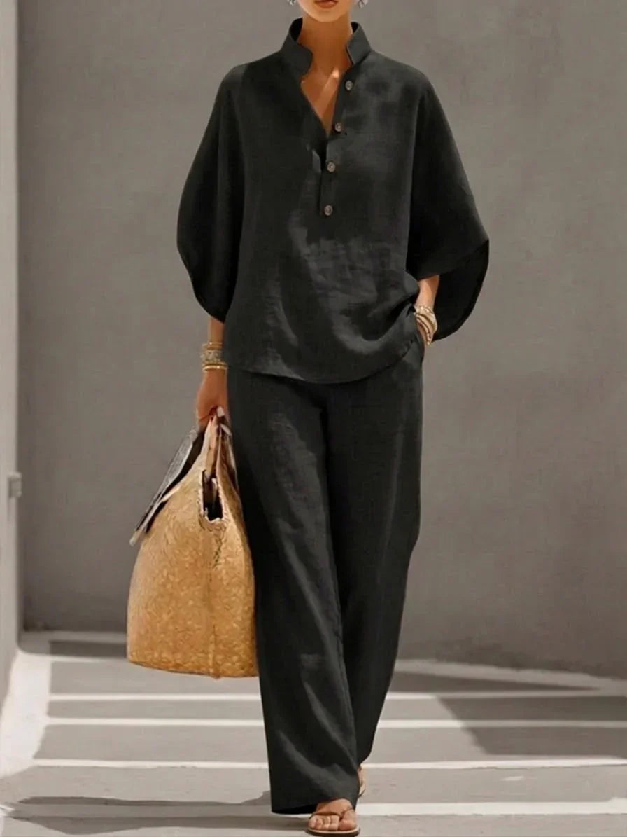 Kimberly | Blouse  and Wide-leg Pants Set