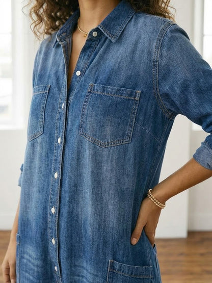 Diana™ | Vintage Denim Jumpsuit with Buttons