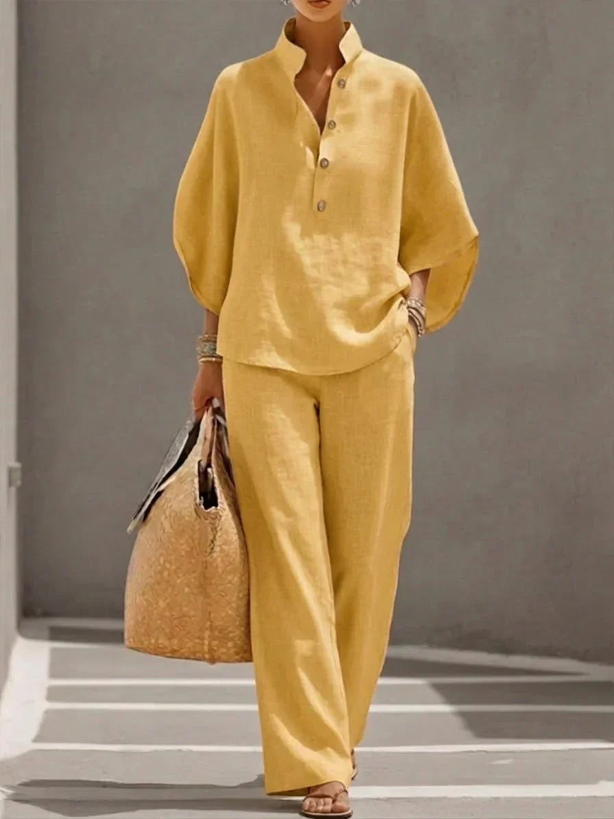 Kimberly | Blouse  and Wide-leg Pants Set