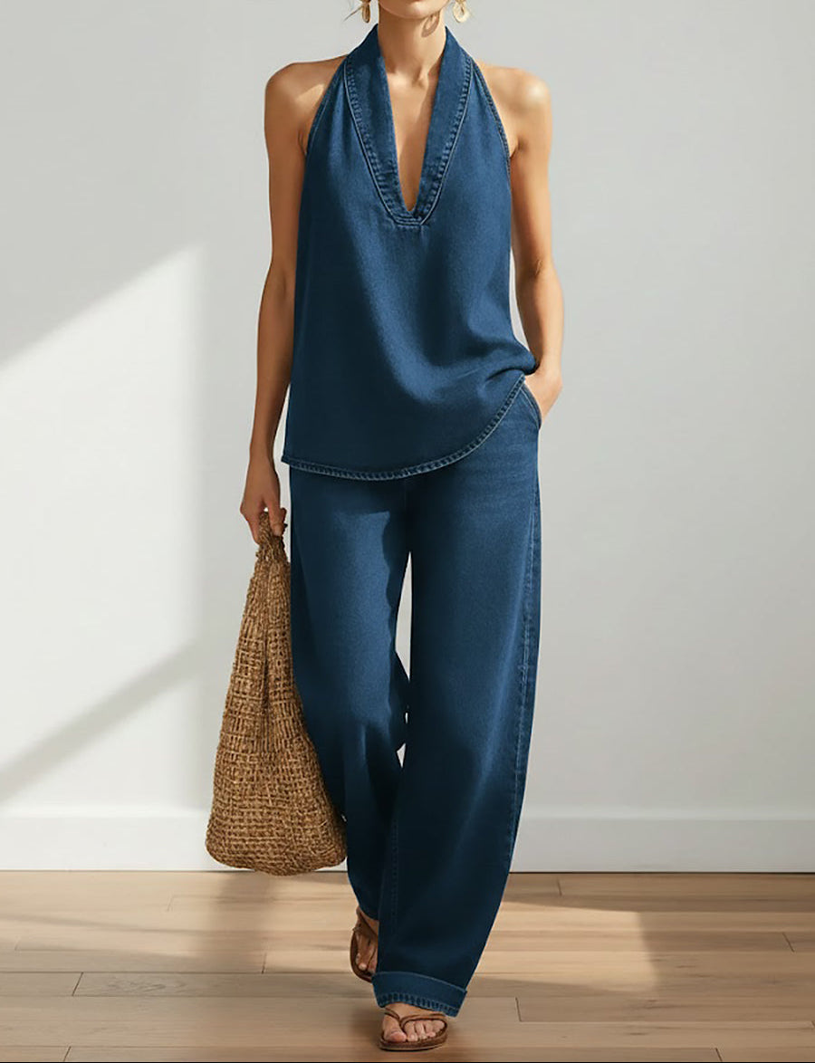 Ivy™ | Vintage Washed Denim Two-Piece Set