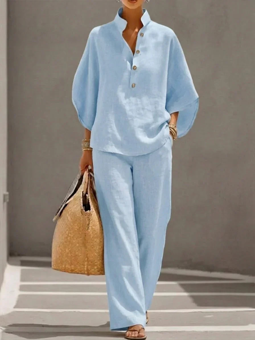 Kimberly | Blouse  and Wide-leg Pants Set