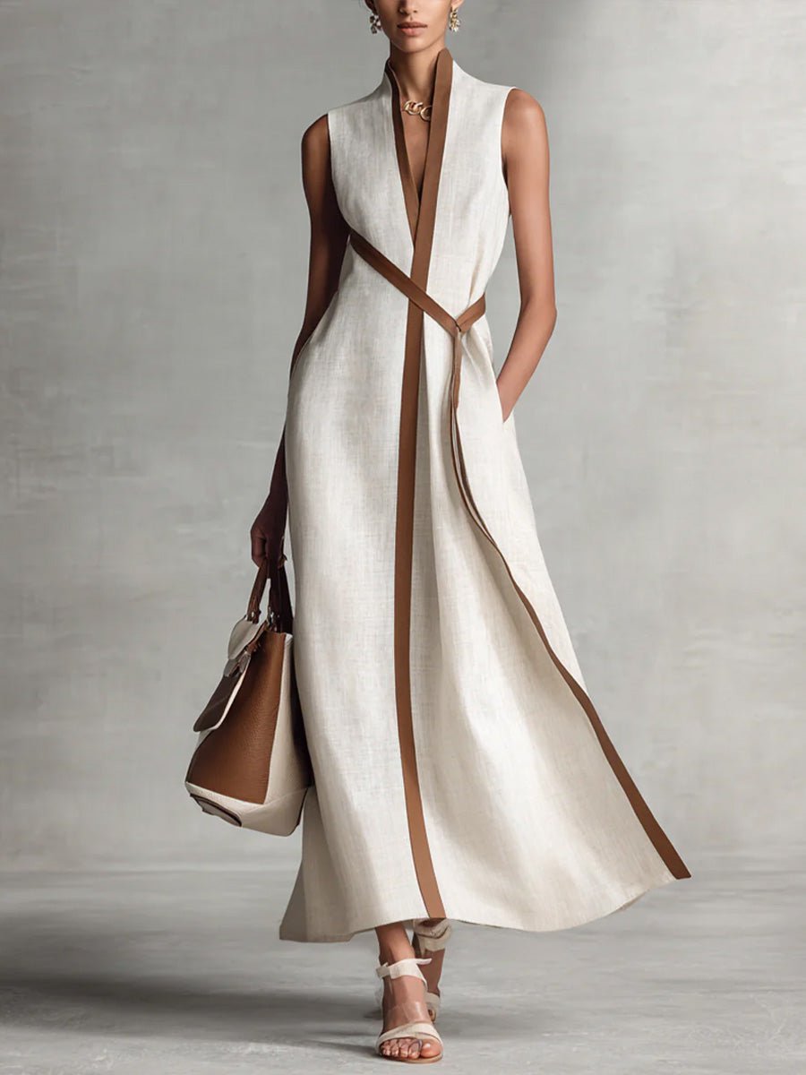 The Harper™ | Elegant Linen Maxi Dress