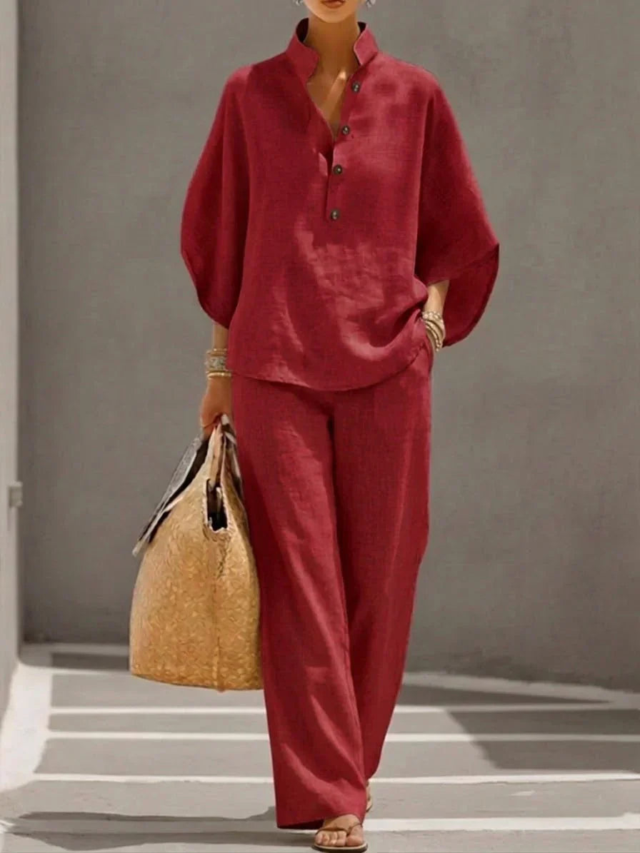 Kimberly | Blouse  and Wide-leg Pants Set