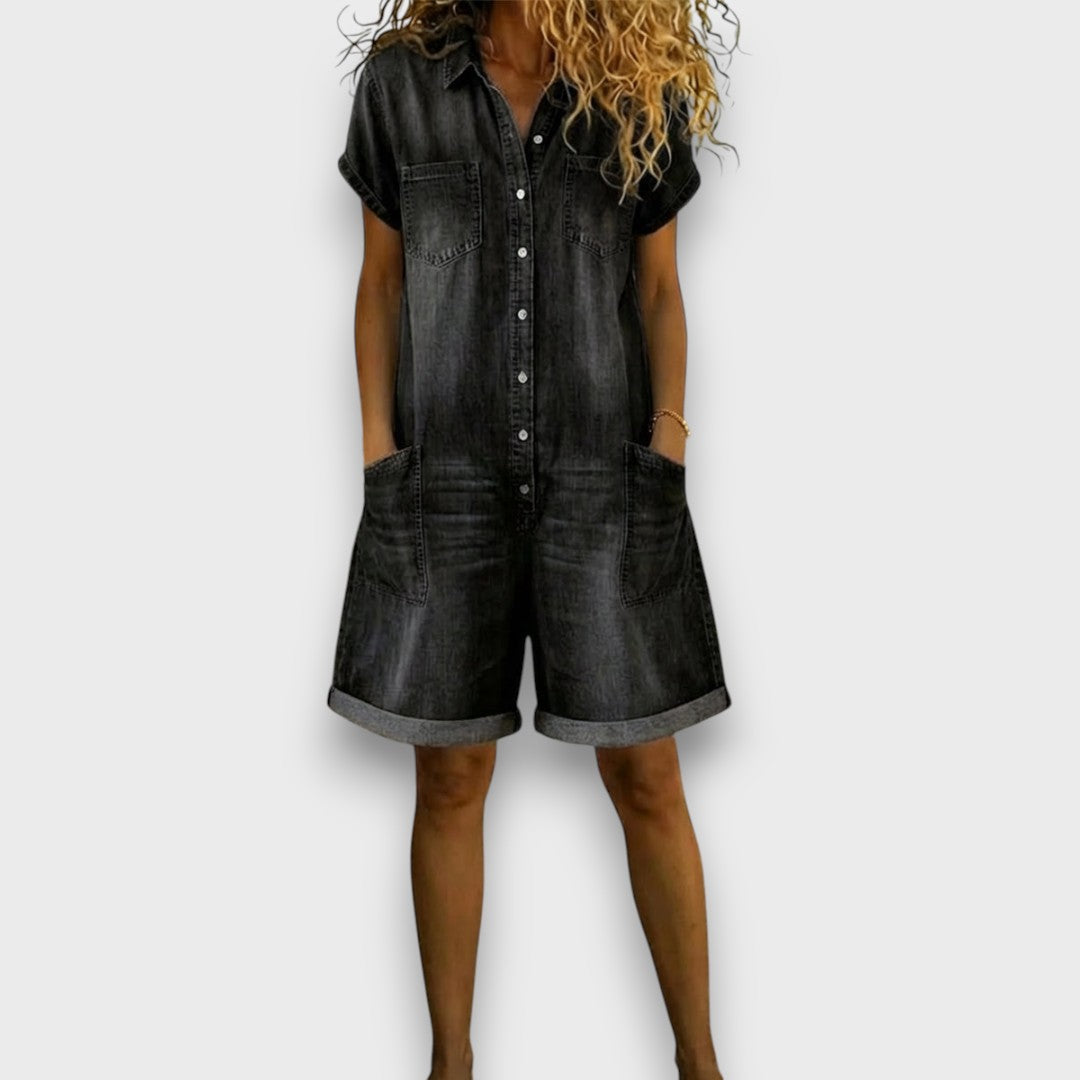 Charlotte | Shorts Denim-Look Overalls