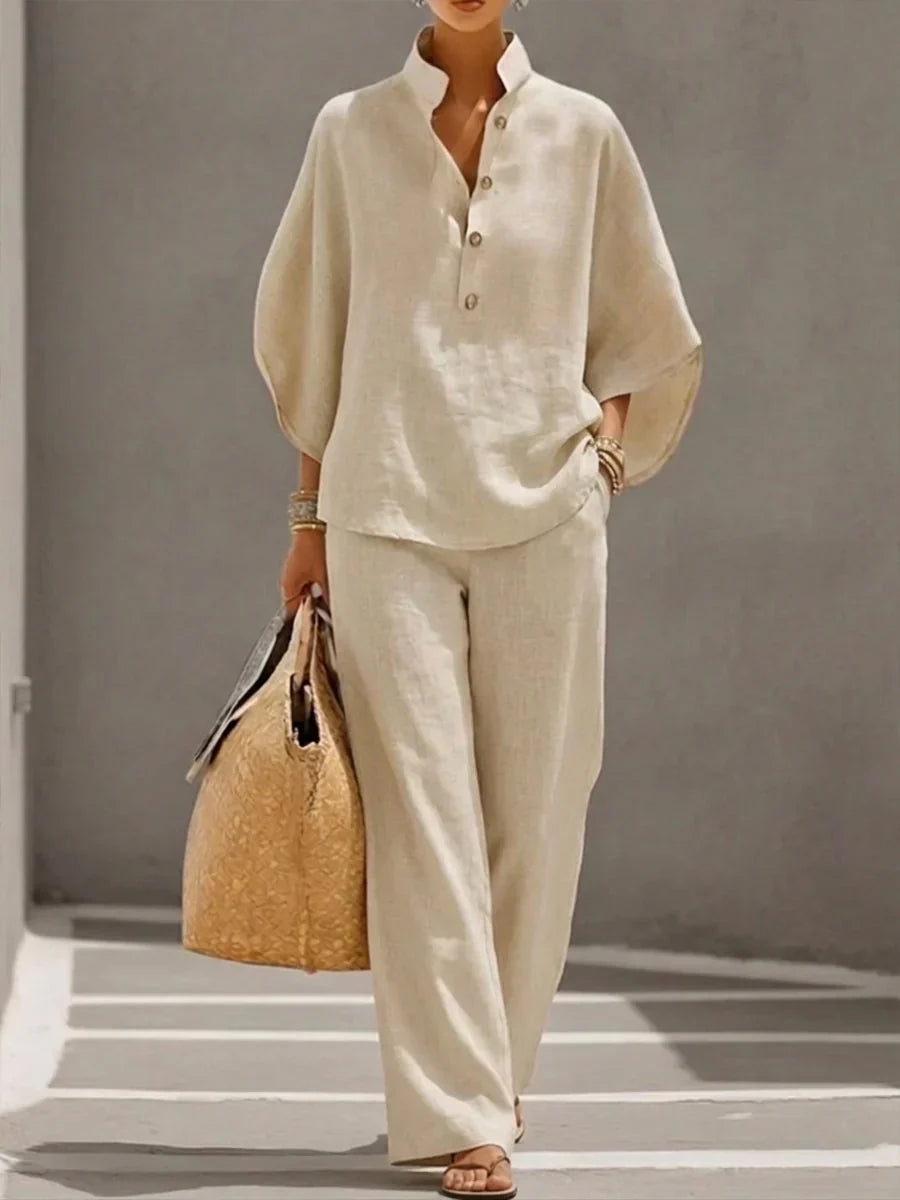Kimberly | Blouse  and Wide-leg Pants Set
