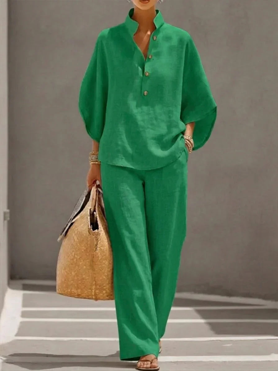 Kimberly | Blouse  and Wide-leg Pants Set