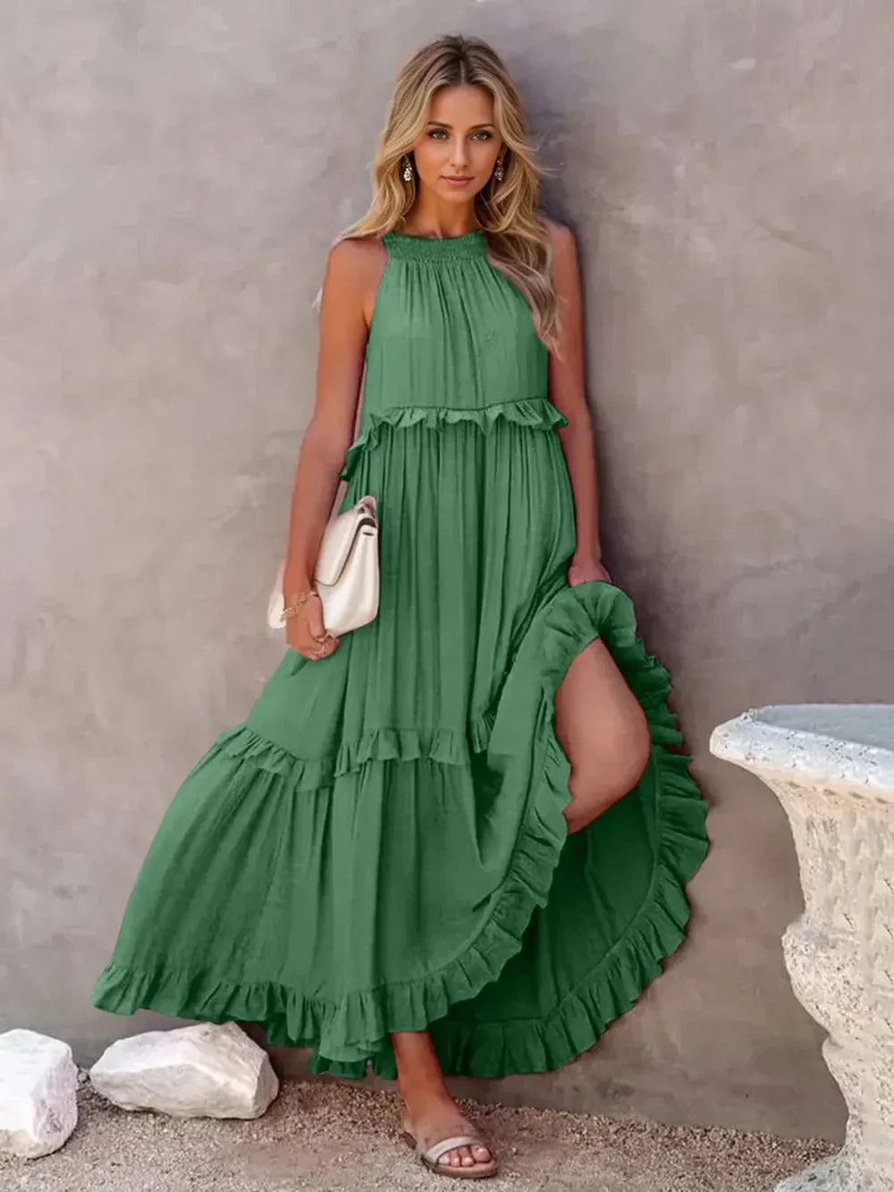 Lily | Elegant Tiered Pocket Maxi