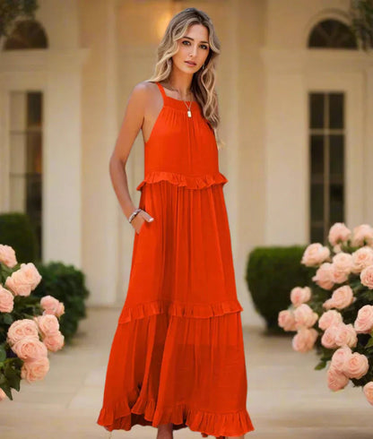 Lily | Elegant Tiered Pocket Maxi