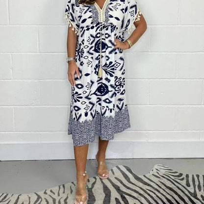 Caramelo | Printed A Line Dress