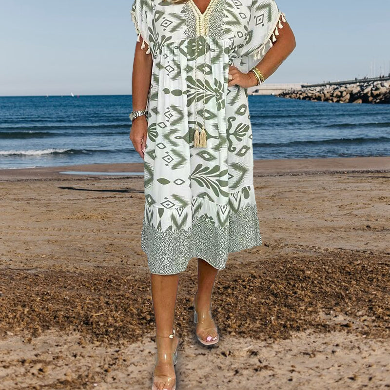 Caramelo | Printed A Line Dress