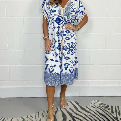 Caramelo | Printed A Line Dress