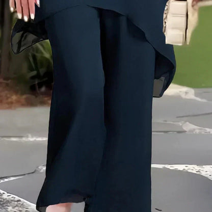 Melinda | Draped Blouse and Pants Set