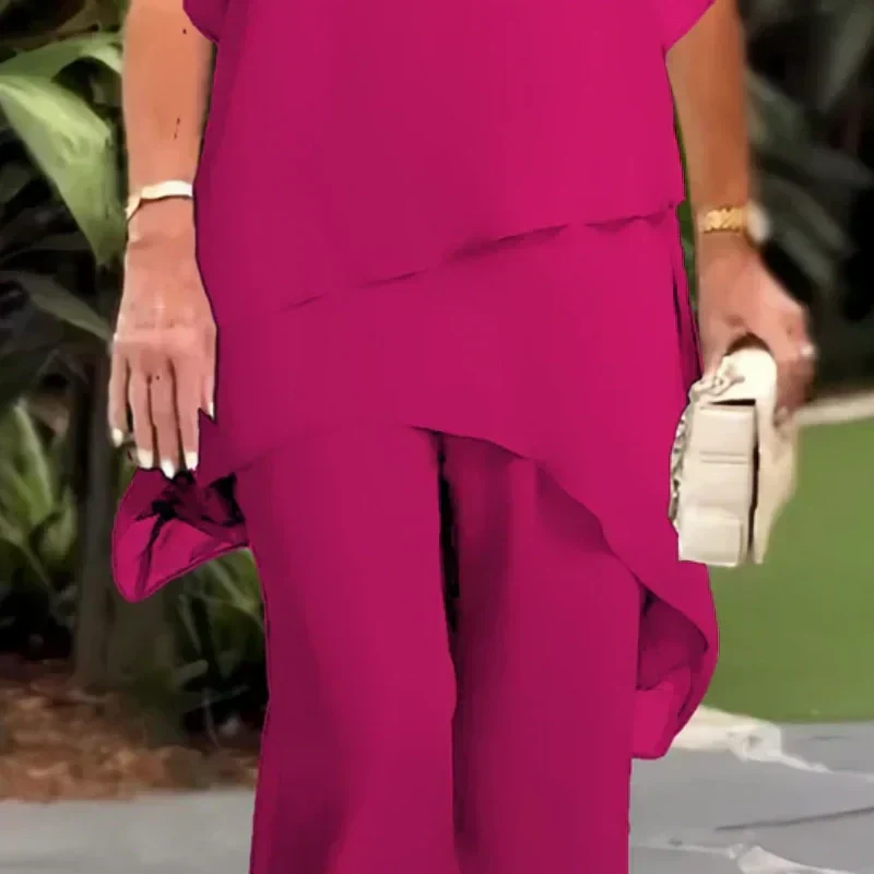 Melinda | Draped Blouse and Pants Set